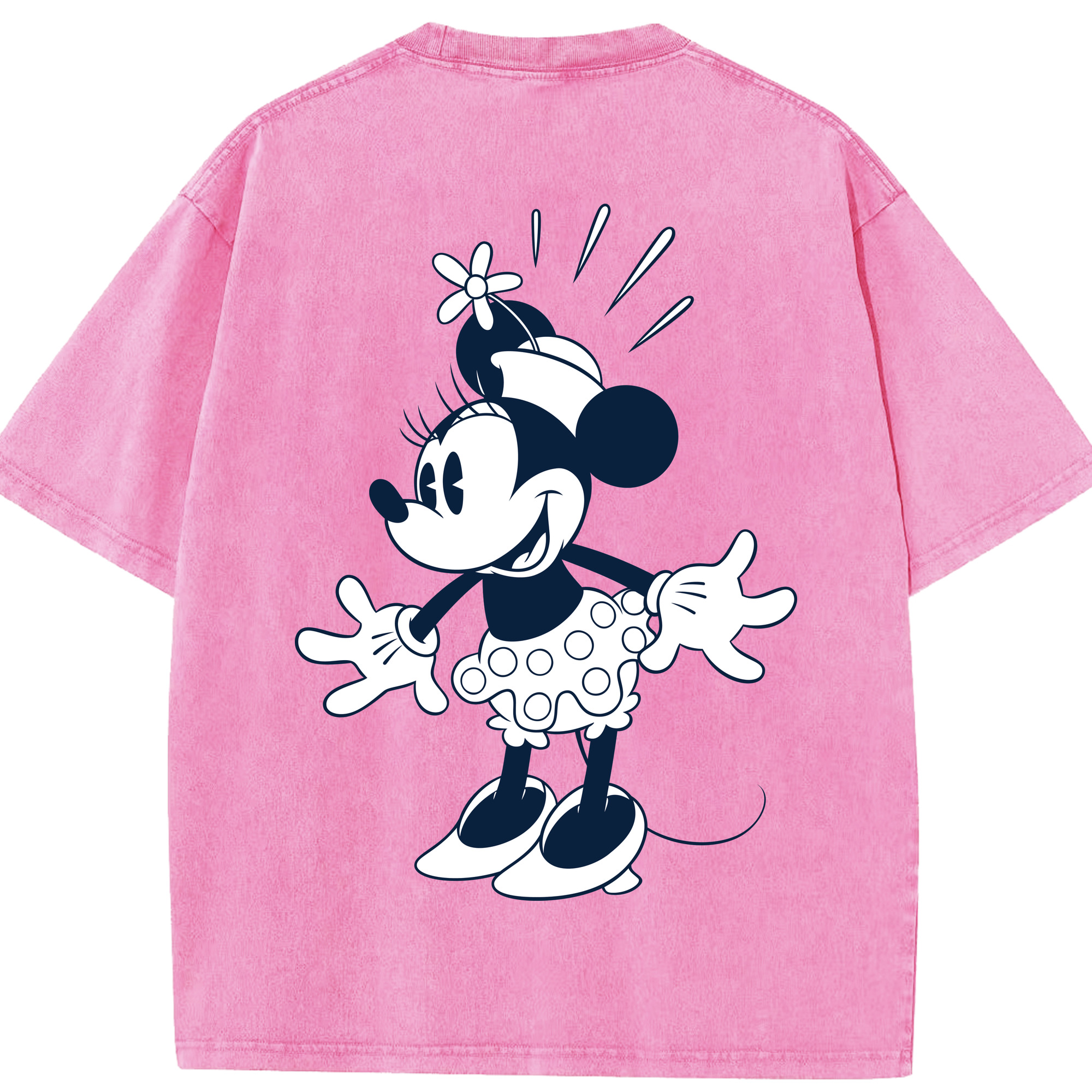 （画像用） ミッキーマウス Mickey Mouse 綿100% ヴィンテージ風 半袖Tシャツ（背面プリント）